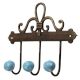 Turquoise White Dot Ceramic Iron Hooks
